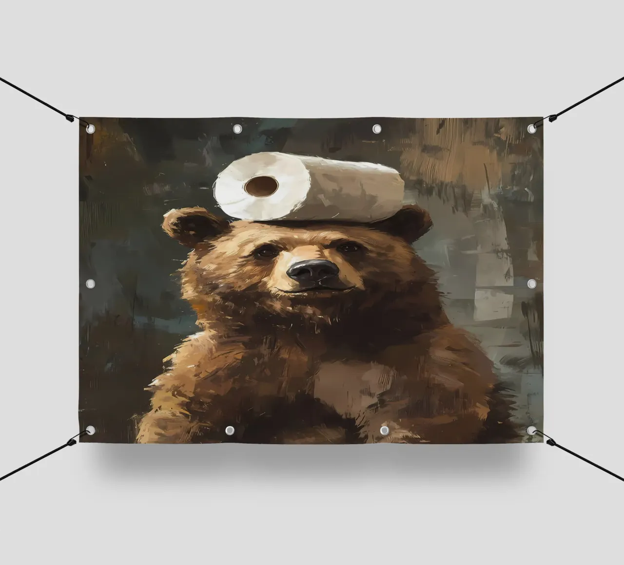 Beer met toiletpapier pvc-zeil van Adrian Patel
