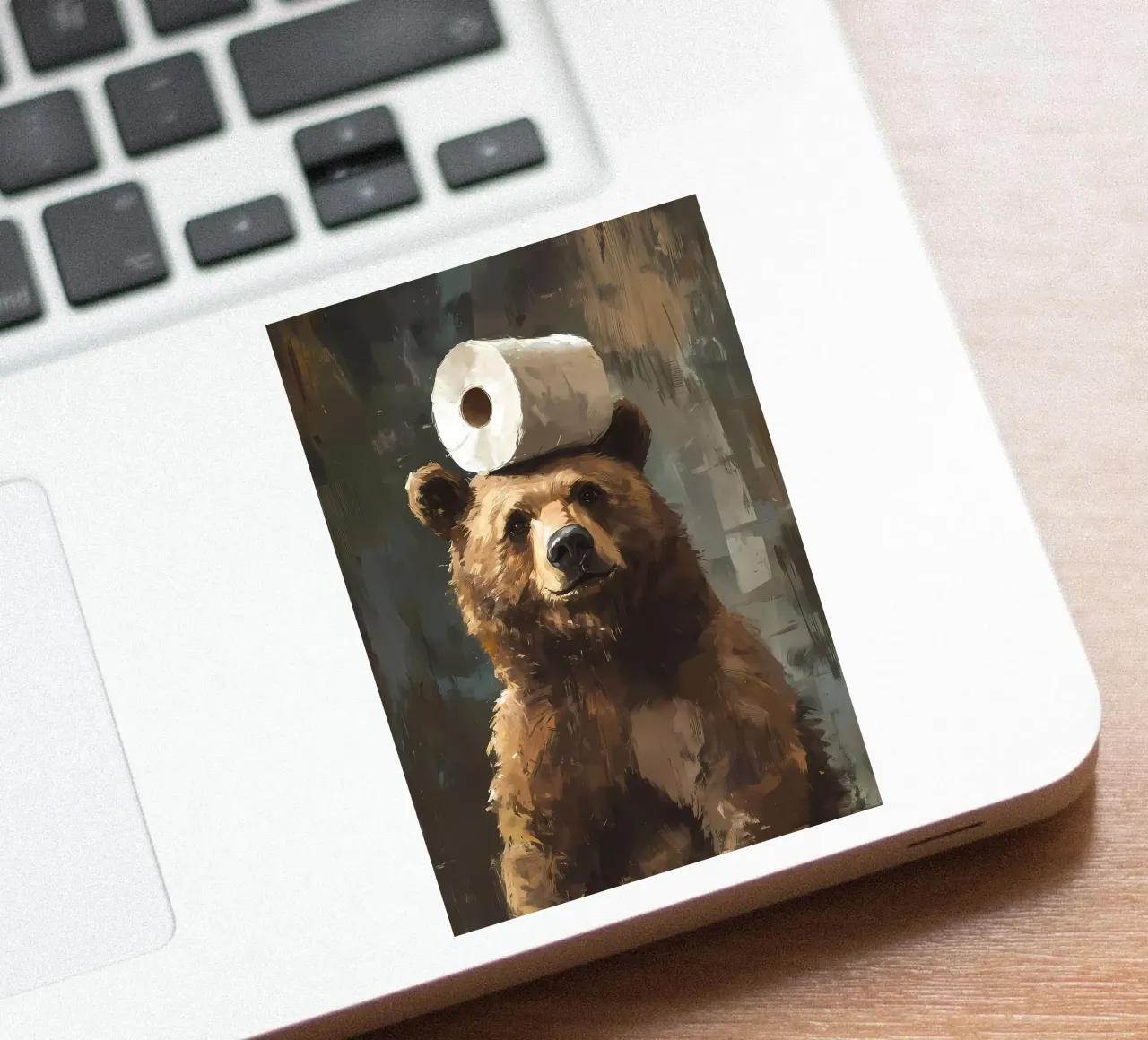 Bear with Toilet Paper sticker by Adrian Patel