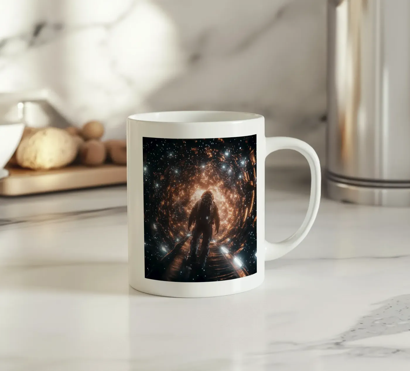 Arrival ceramic mug by Stellar Dream Art