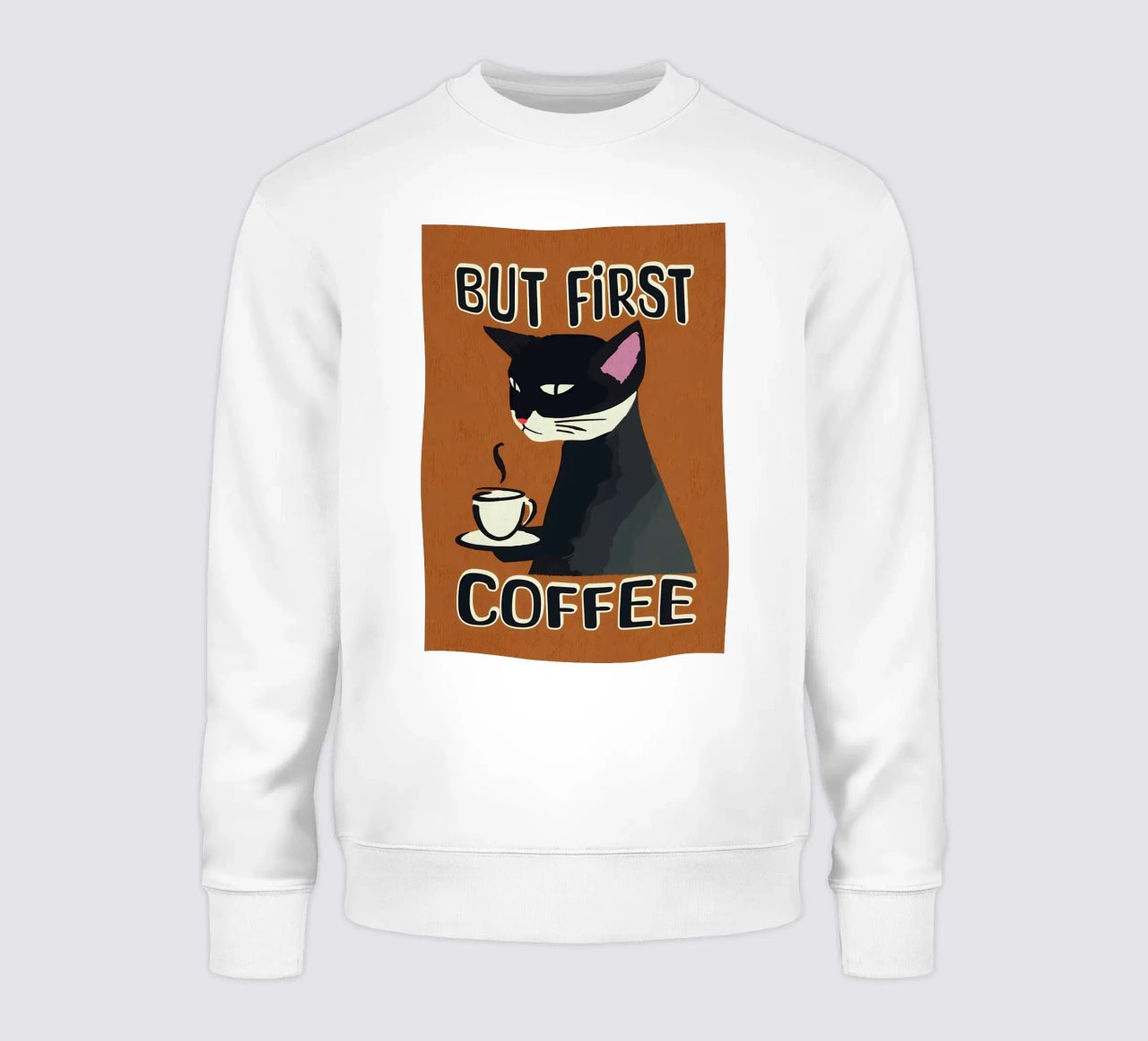 Gatto nero ma primo caffè felpa da Bartosz Powalka
