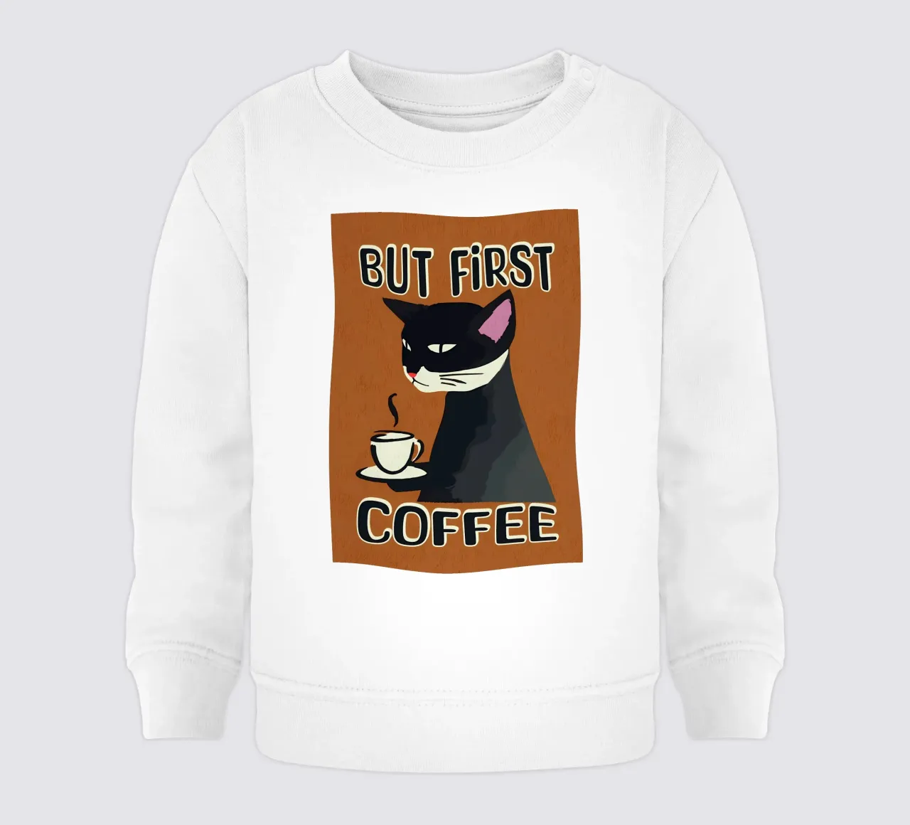 Gatto nero ma primo caffè felpa neonato da Bartosz Powalka