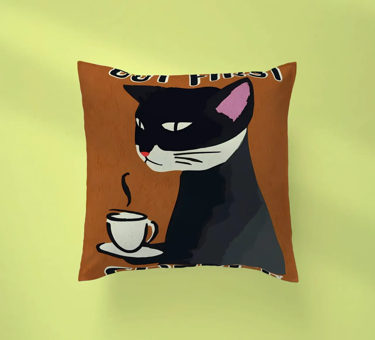 Gatto nero ma primo caffè cuscino da Bartosz Powalka