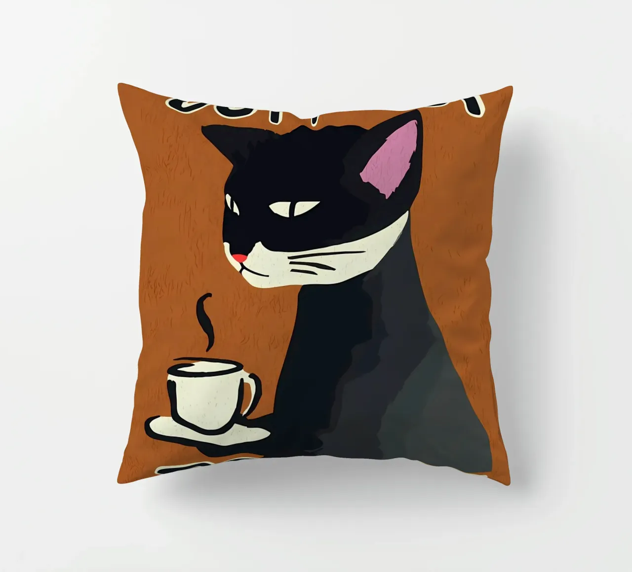 Gatto nero ma primo caffè cuscino da Bartosz Powalka