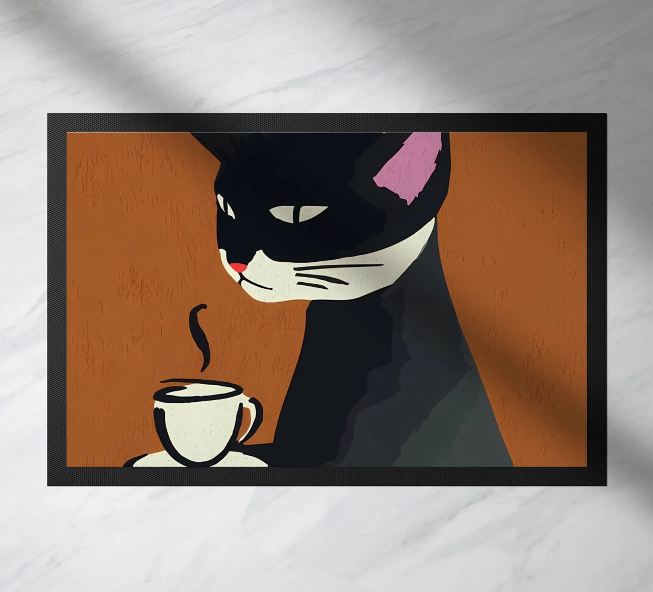 Gatto nero ma primo caffè zerbino da Bartosz Powalka