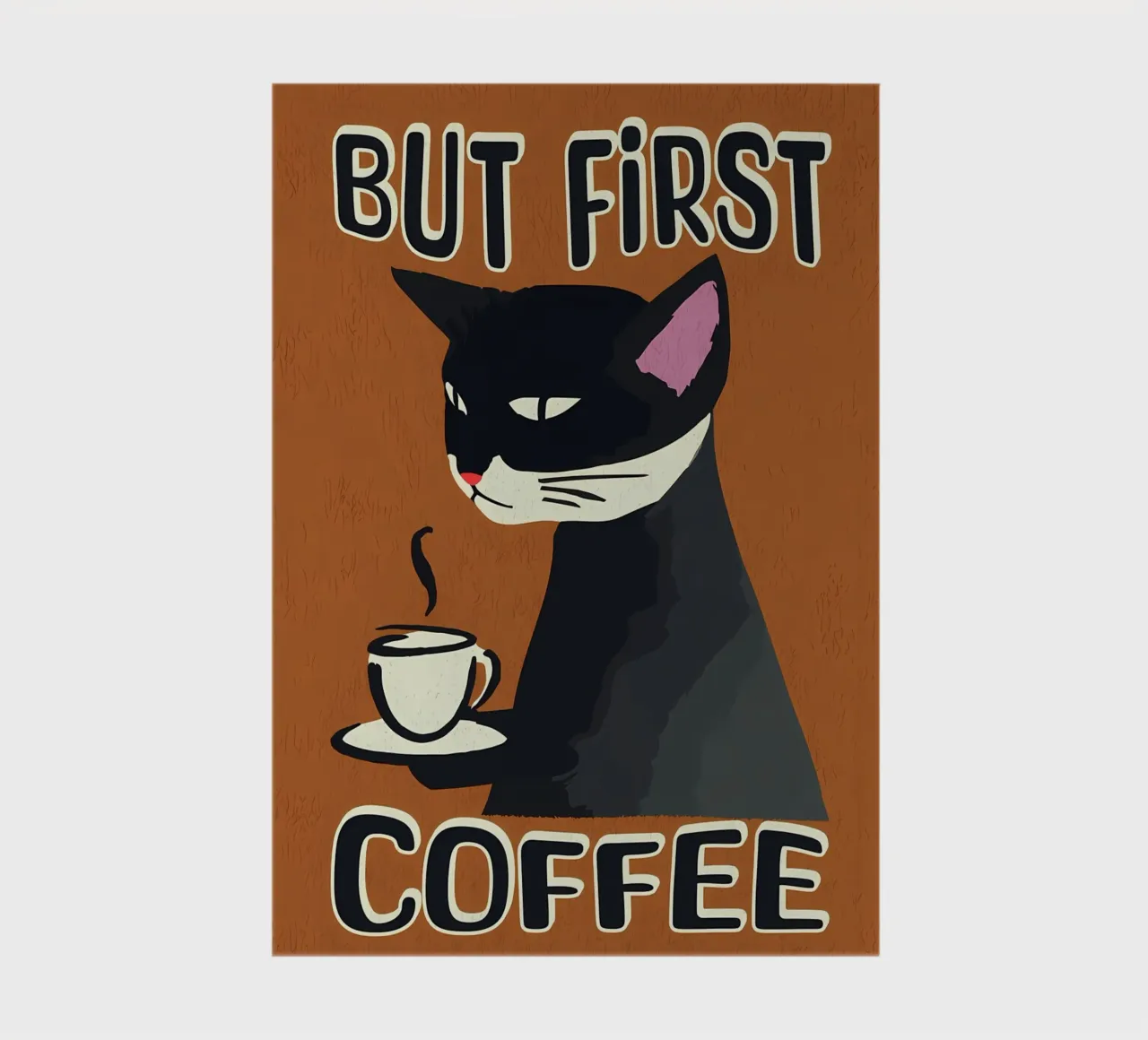 Black Cat But First Coffee notebook by Bartosz Powalka