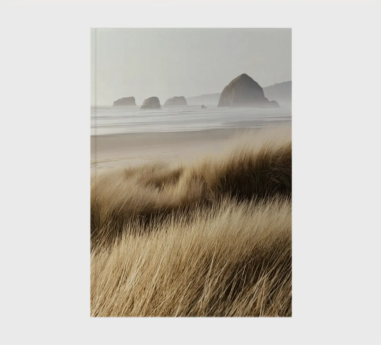 Windswept Grasses and Ocean View notebook by Indigo Tides Art