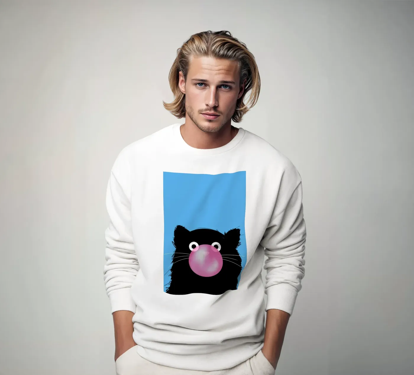 Cat Bubble felpa da Doozal