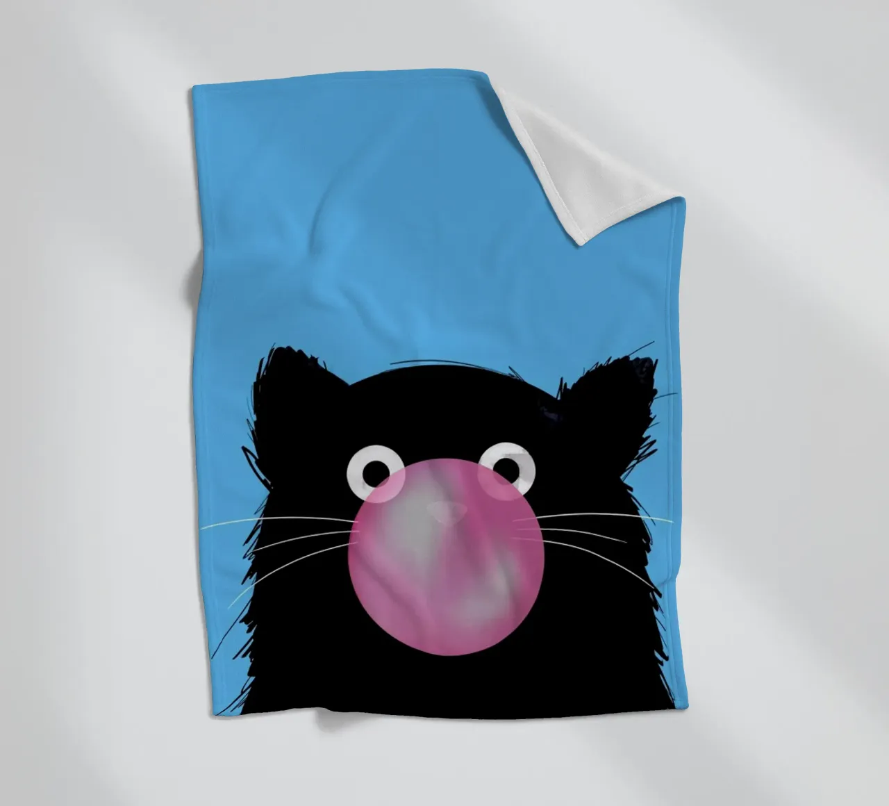 Cat Bubble fleece blanket by Doozal