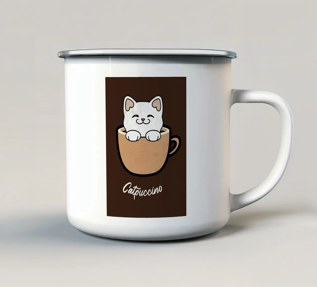 Catpuccino tazza in smalto da Bartosz Powalka