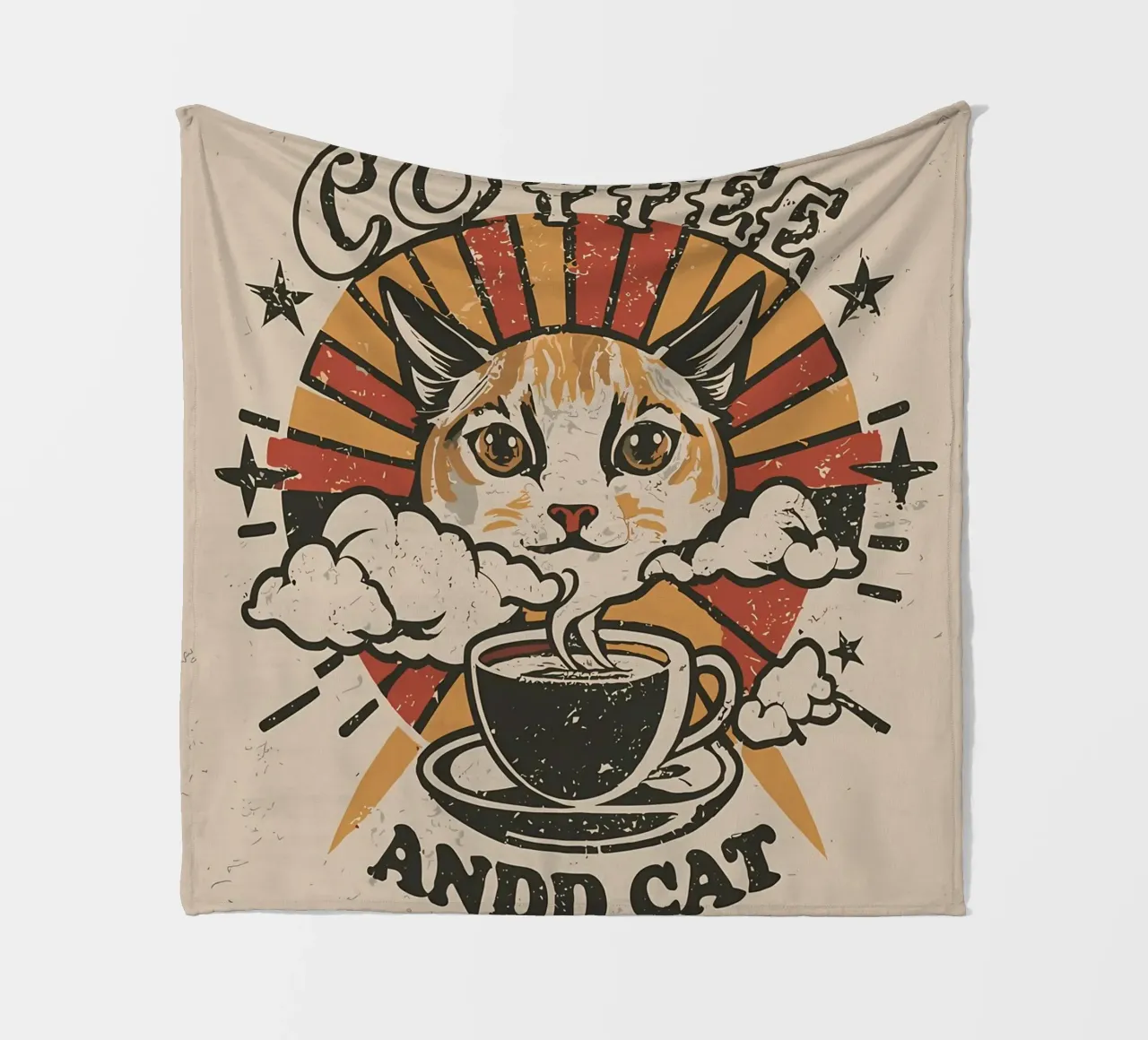 Caffè e gatto retrò coperta in pile da Bartosz Powalka