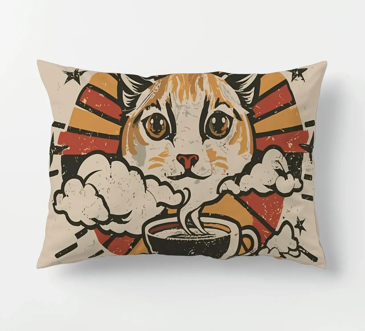 Caffè e gatto retrò cuscino da Bartosz Powalka