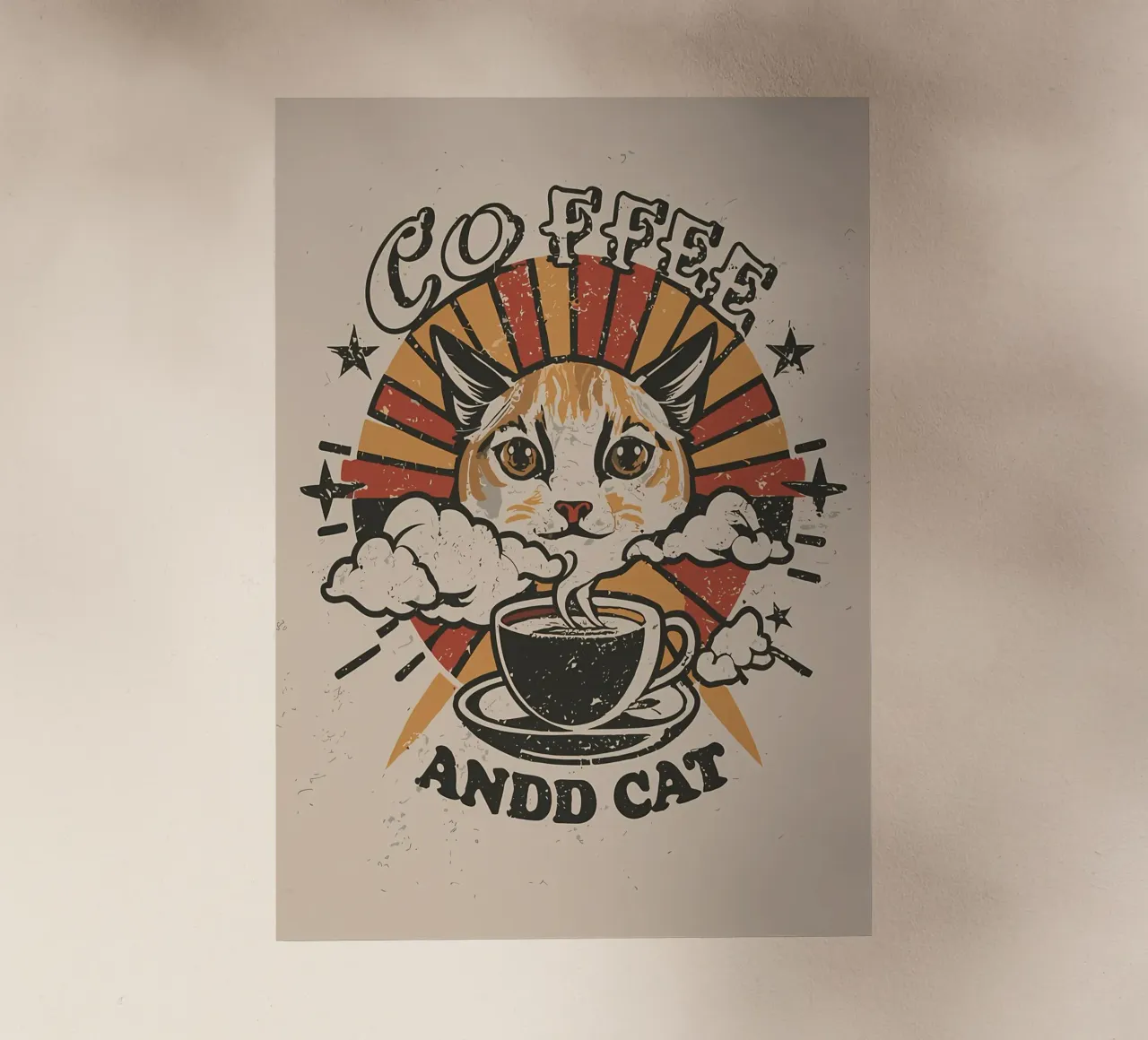 Caffè e gatto retrò pellicola backlit da Bartosz Powalka