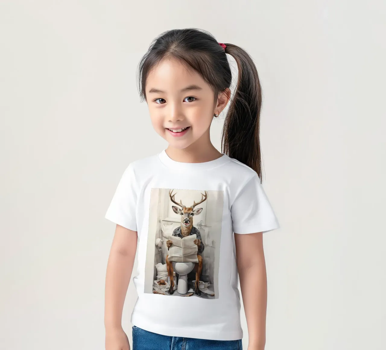 Décoration de salle de bains en forme de cerf t-shirt enfant de Adrian Patel