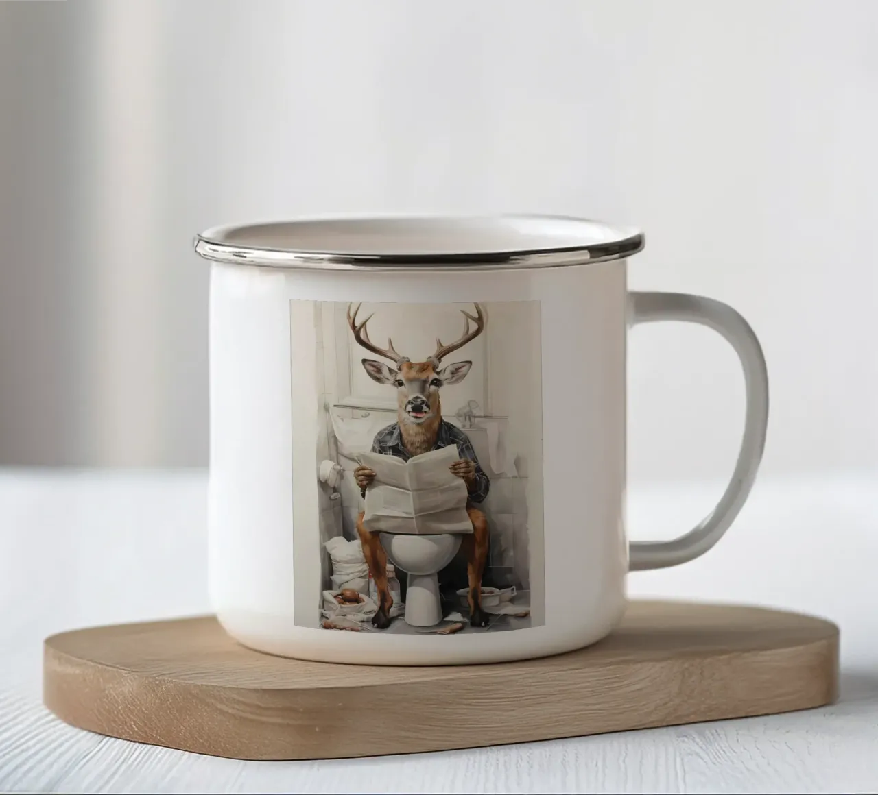 Decorazione per il bagno con cervi tazza in smalto da Adrian Patel