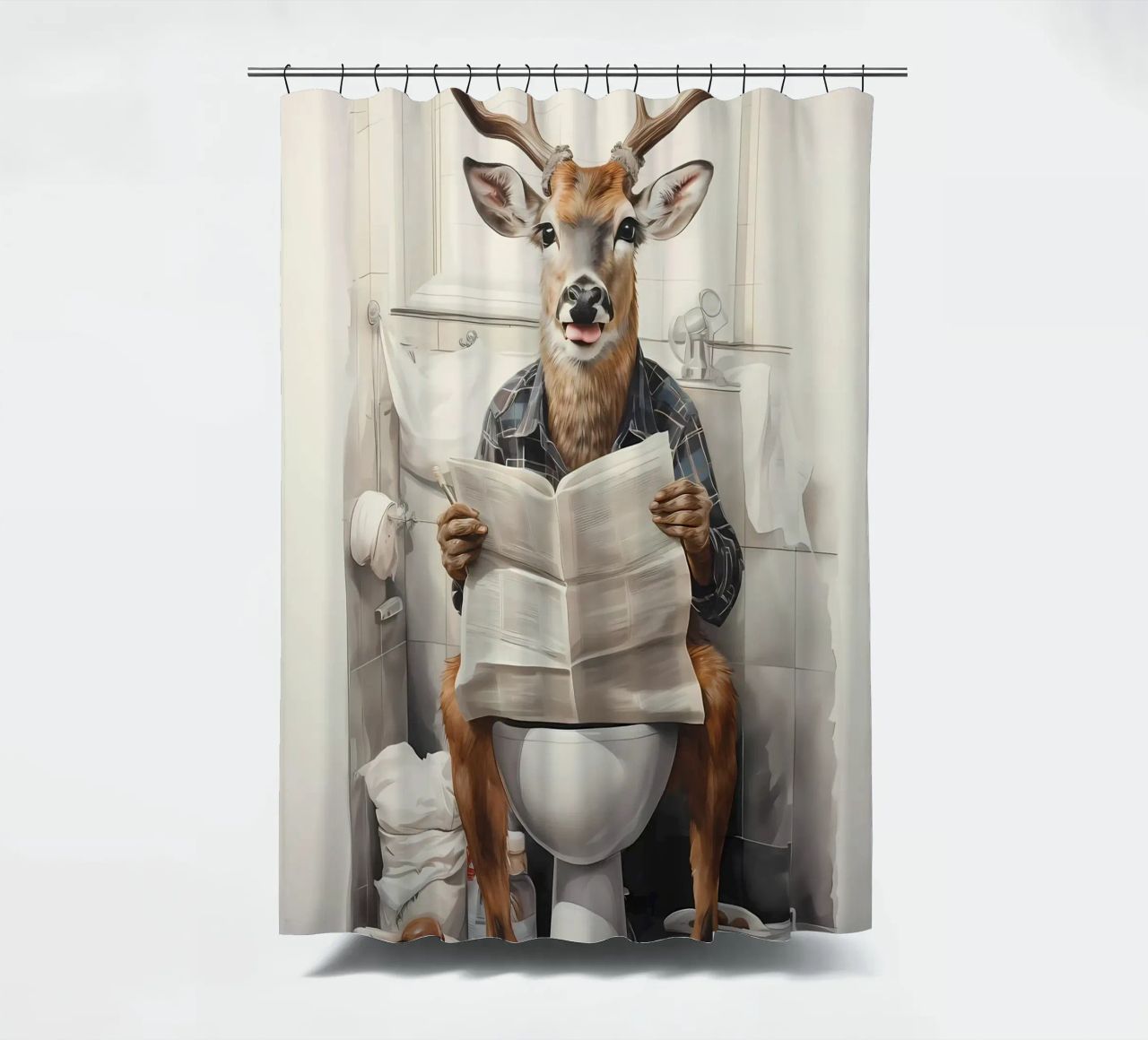 Deer Badezimmer Dekor Duschvorhang von Adrian Patel