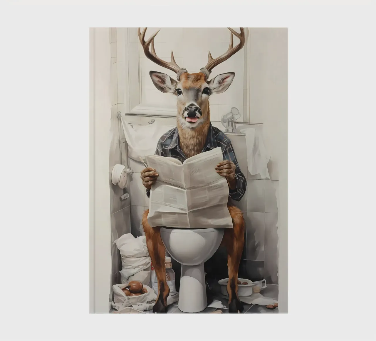 Deer Bathroom Decor notebook by Adrian Patel