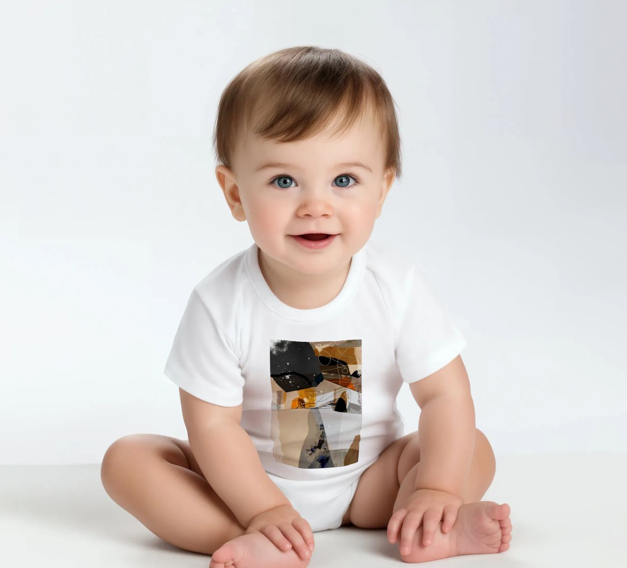 Modern abstract 57 short-sleeve baby romper by Aiden Garcia