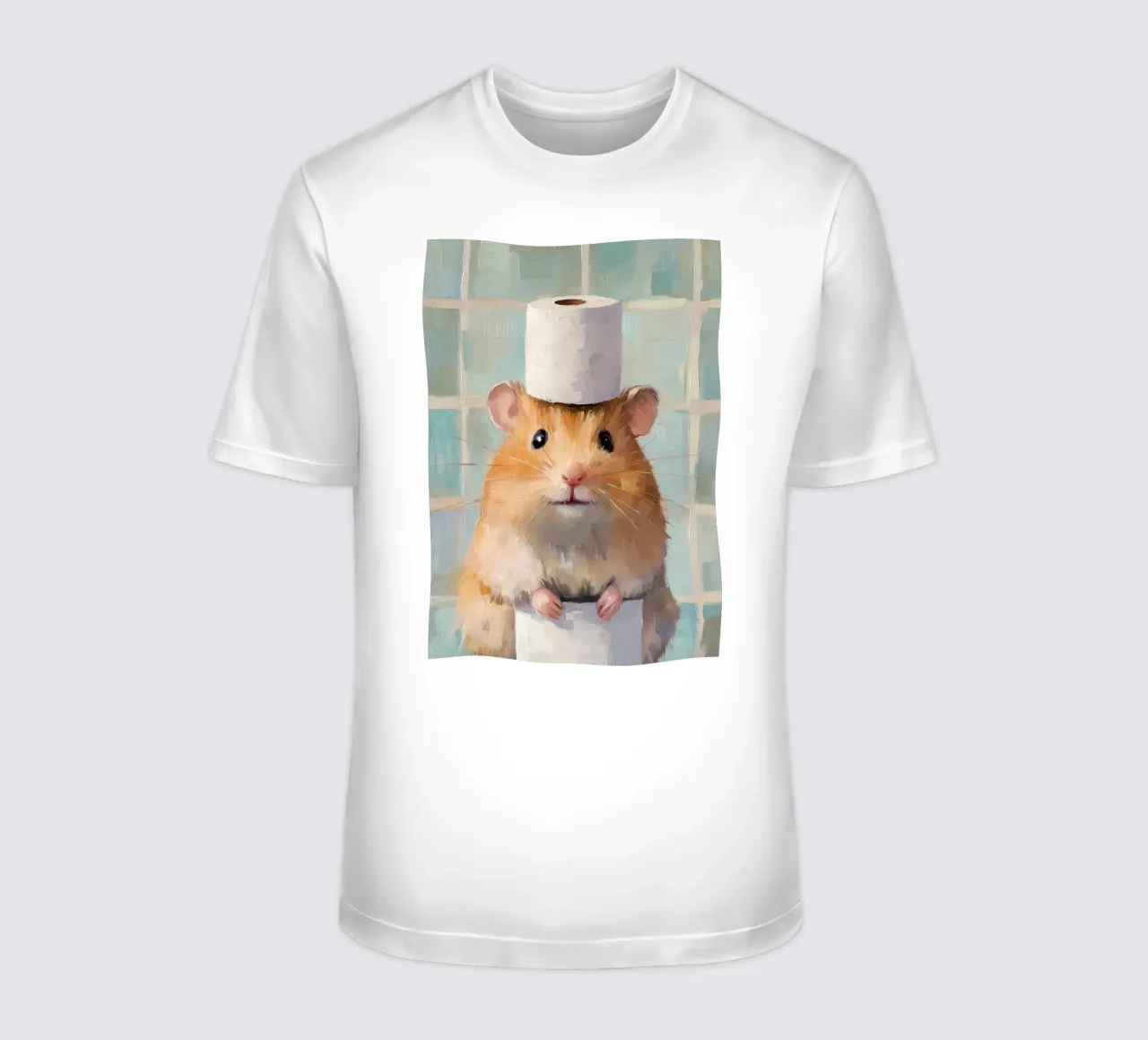 Hamster mit Toilettenpapierhut T-Shirt von Adrian Patel