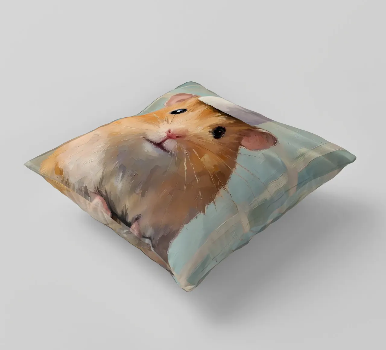 Hamster mit Toilettenpapierhut Kissen von Adrian Patel