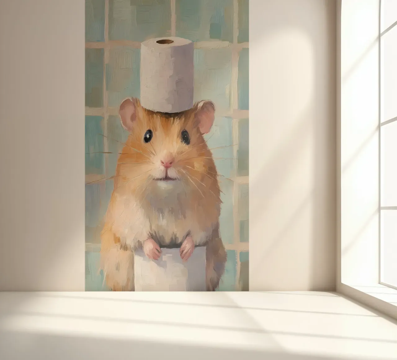 Hamster with Toilet Paper Hat photo wallpaper by Adrian Patel