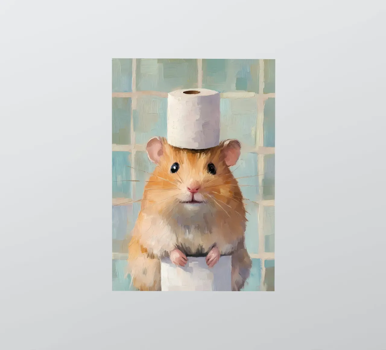 Hamster mit Toilettenpapierhut Sticker von Adrian Patel