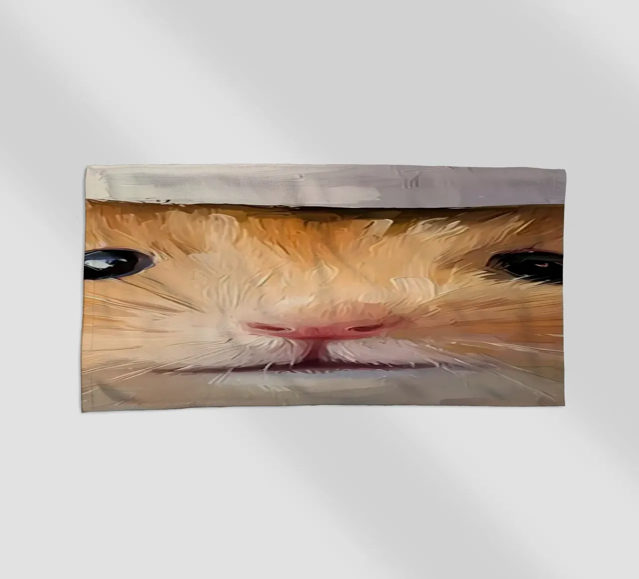 Hamster with Toilet Paper Hat beach towel by Adrian Patel