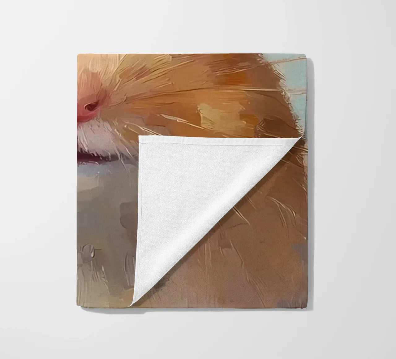 Hamster with Toilet Paper Hat beach towel by Adrian Patel