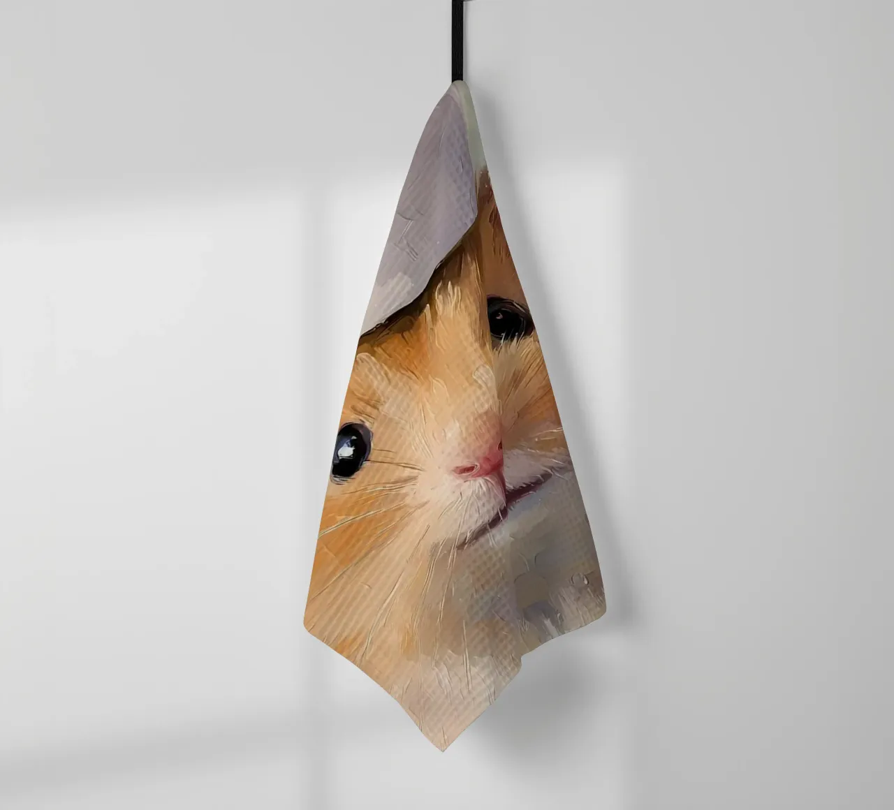 Hamster met wc-hoed theedoek van Adrian Patel
