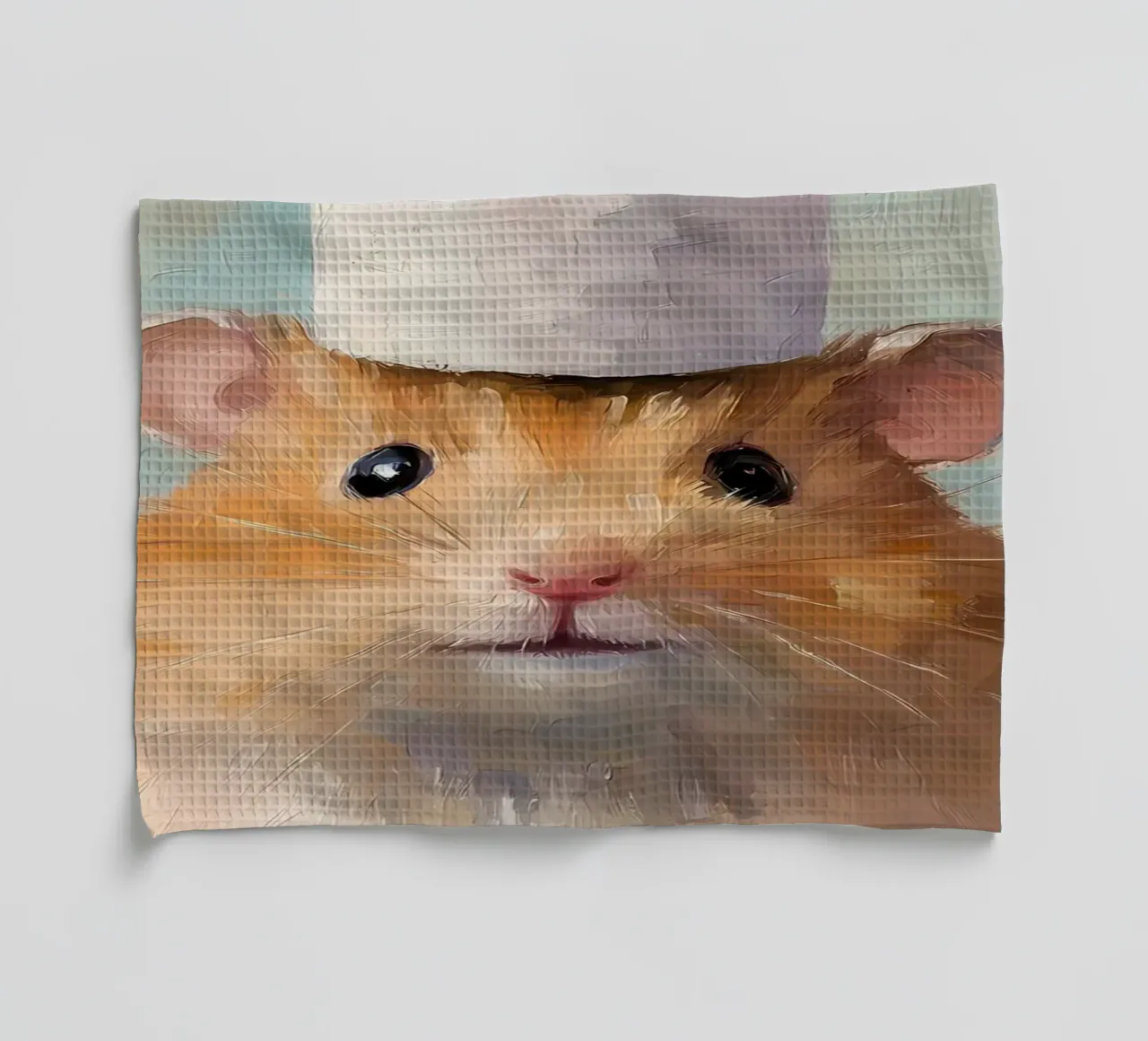 Hamster met wc-hoed theedoek van Adrian Patel