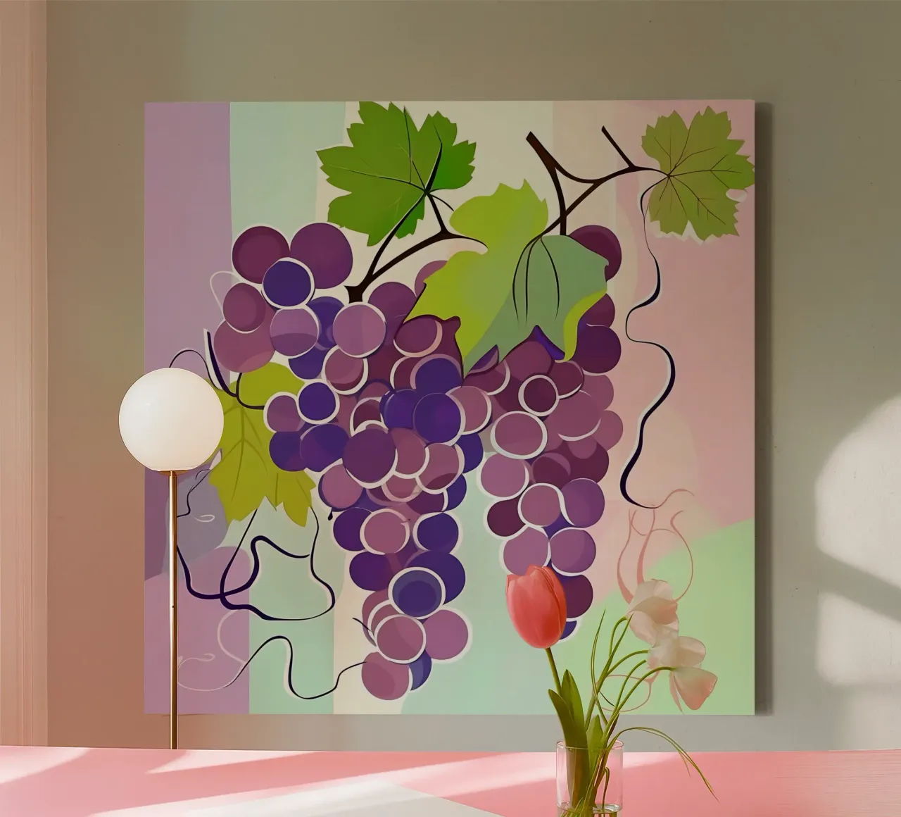 Uvas_estilo_A_1 lienzo de Pink- und LoveArt by LK
