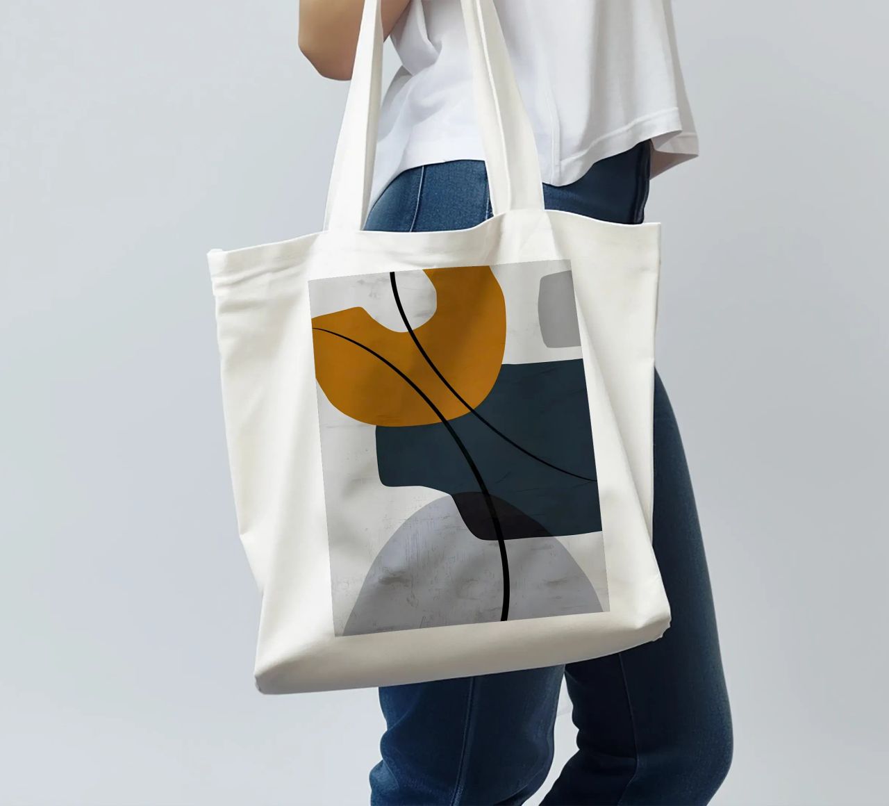 FORME GEOMETRICHE ASTRATTE borsa in juta da Aiden Garcia