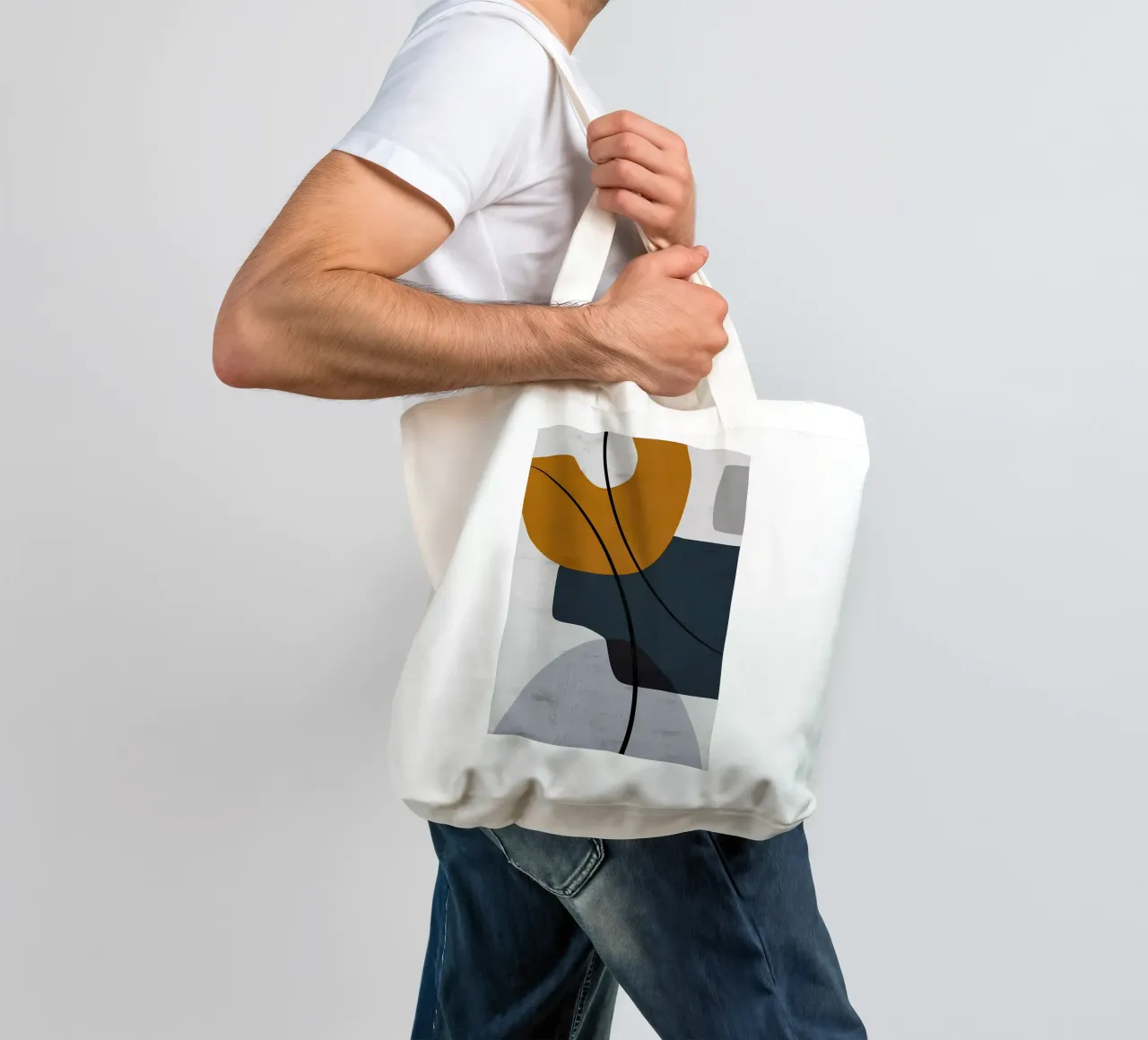 FORME GEOMETRICHE ASTRATTE borsa in juta da Aiden Garcia
