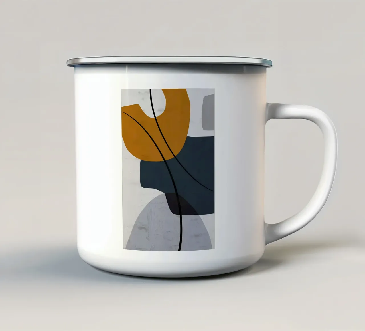 GEOMETRISCHE ABSTRAKTE FORMEN Emaille Tasse von Aiden Garcia