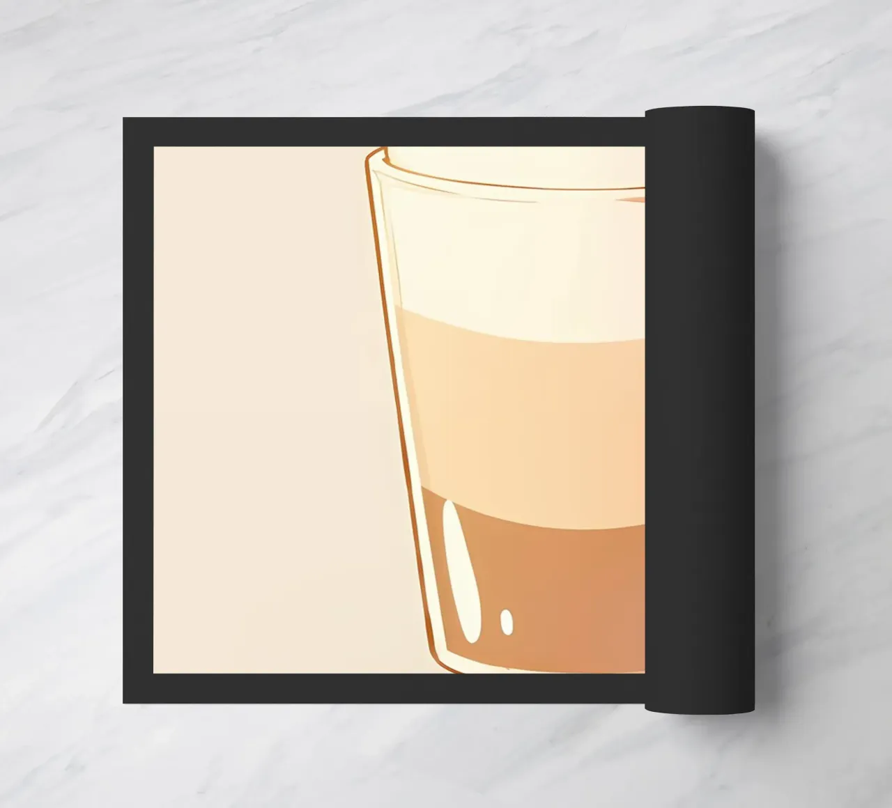 Cat Latte Cafe Coffee doormat by Bartosz Powalka