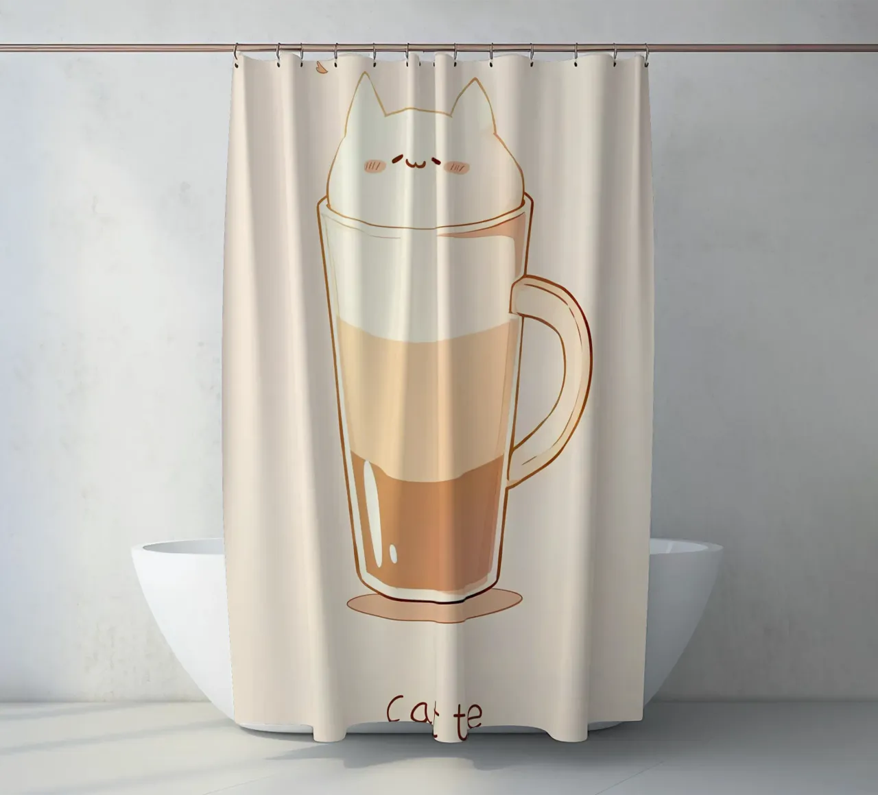 Caffè Cat Latte Cafe tenda da doccia da Bartosz Powalka