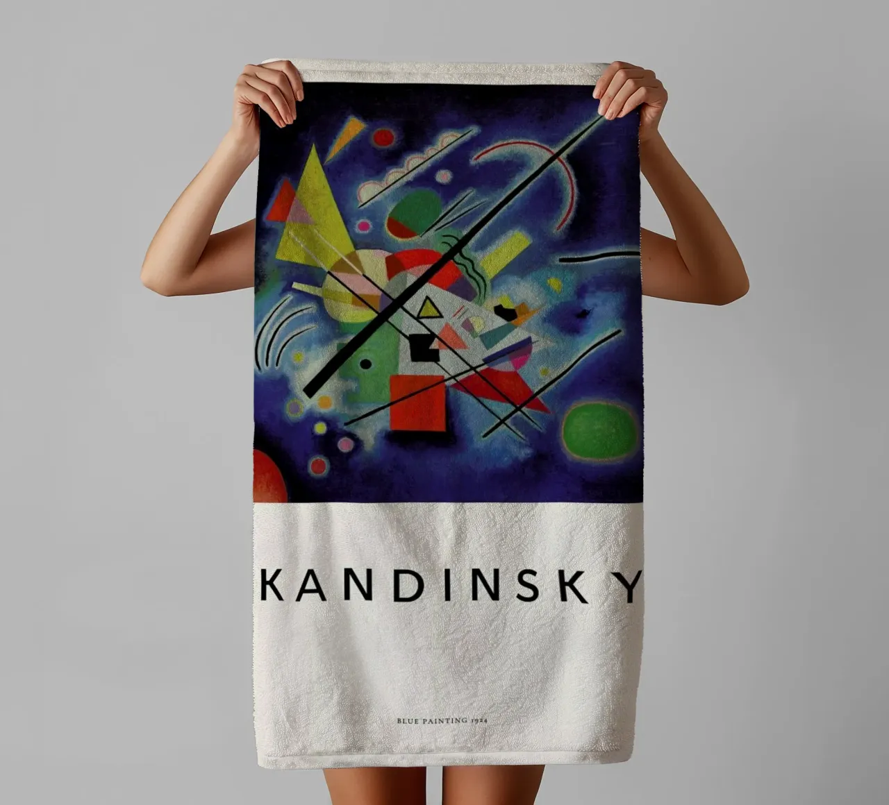 Kandinsky - Blue Painting towel by ARTOTHEK