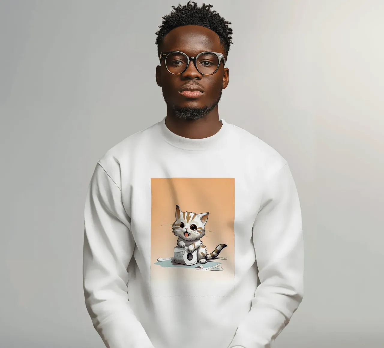 gatto divertente animale carino felpa da Adrian Patel