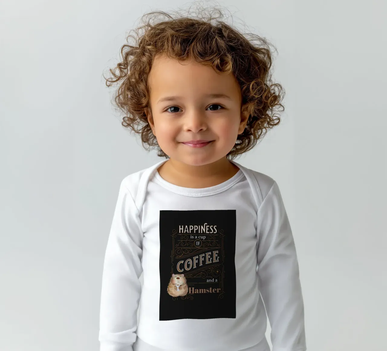 La felicità è caffè e criceto body neonato maniche lunghe da Bartosz Powalka