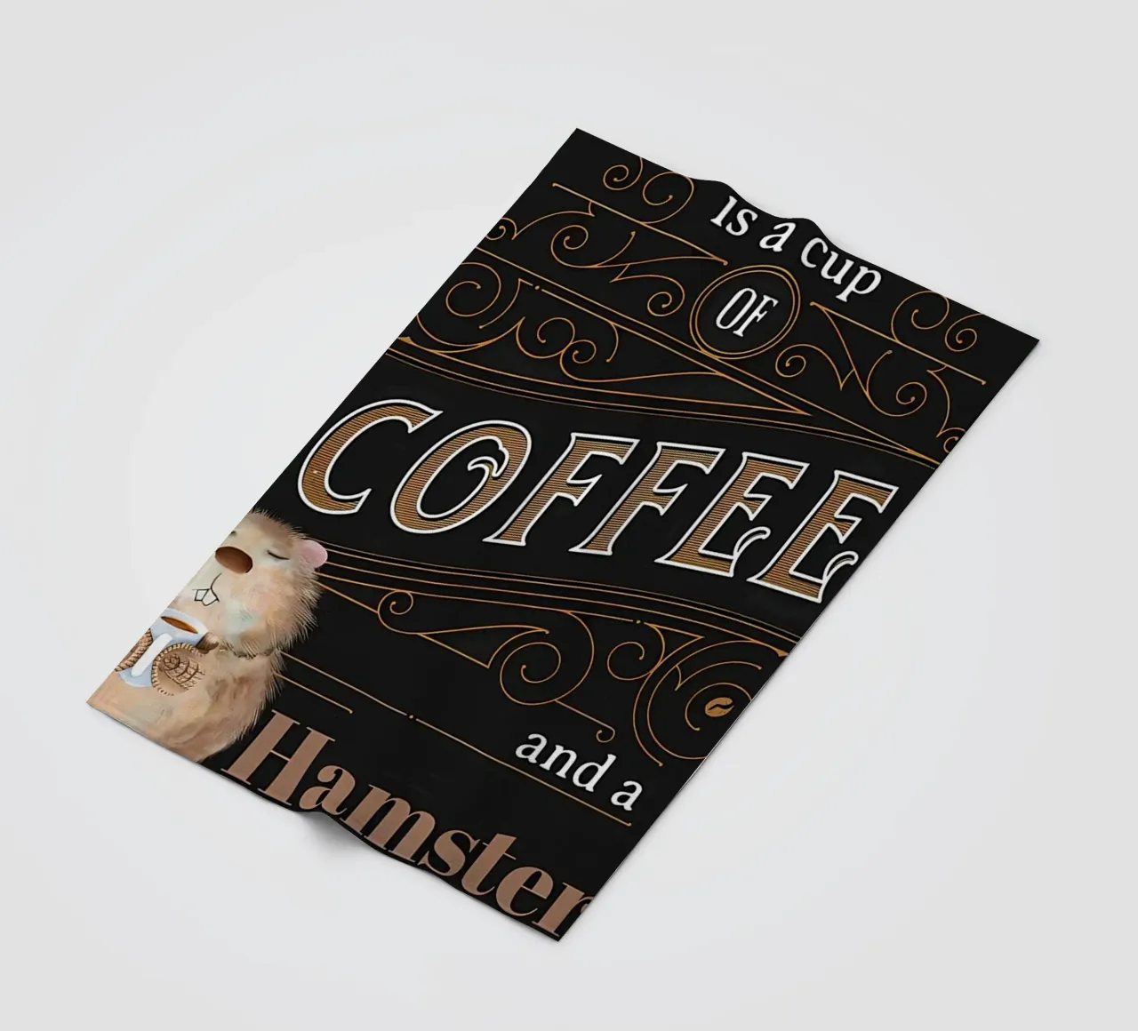 Happiness is Coffee & Hamster fleece blanket by Bartosz Powalka