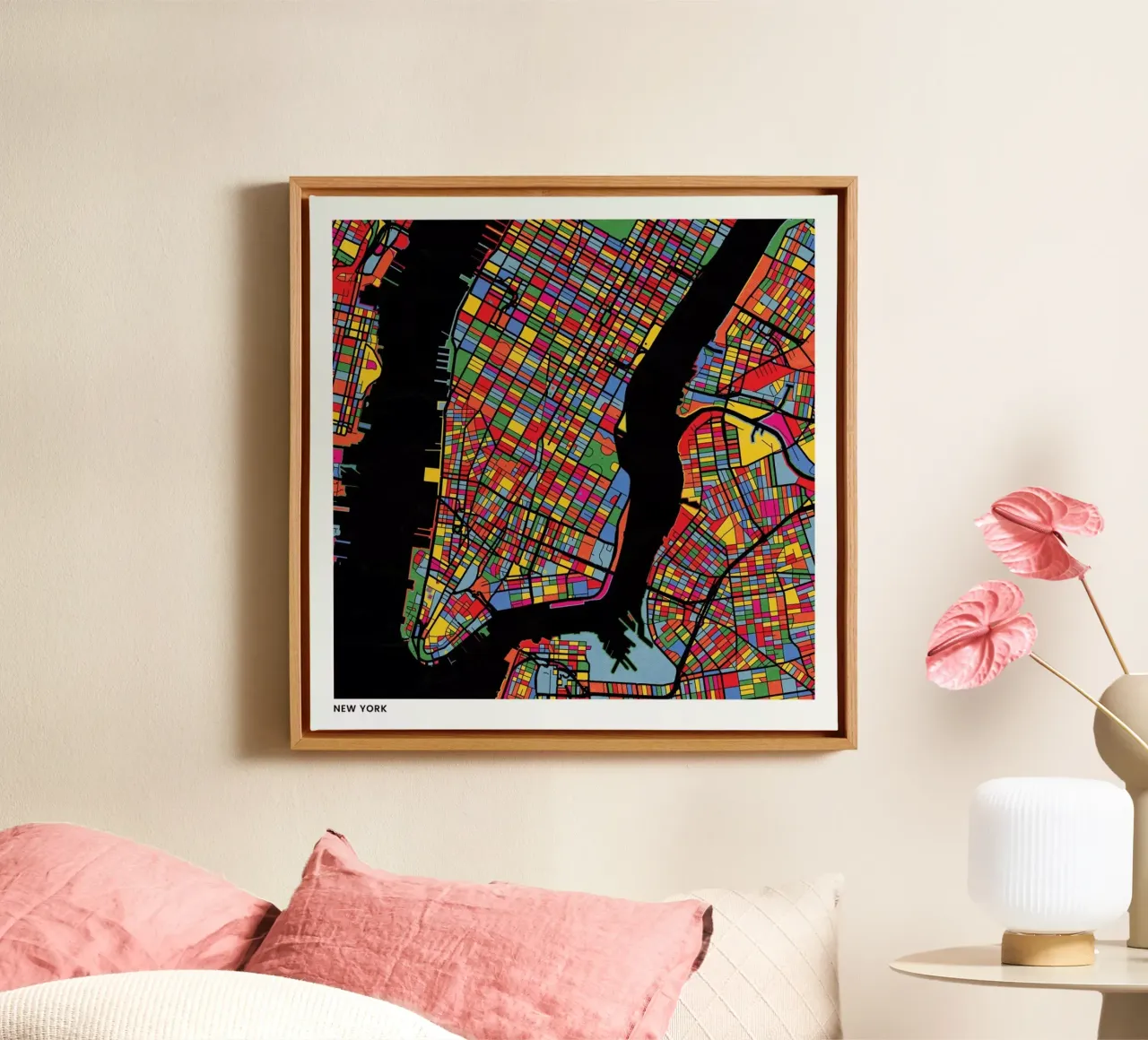 New York tela con Cornice a cassetta da The Cartography Collection