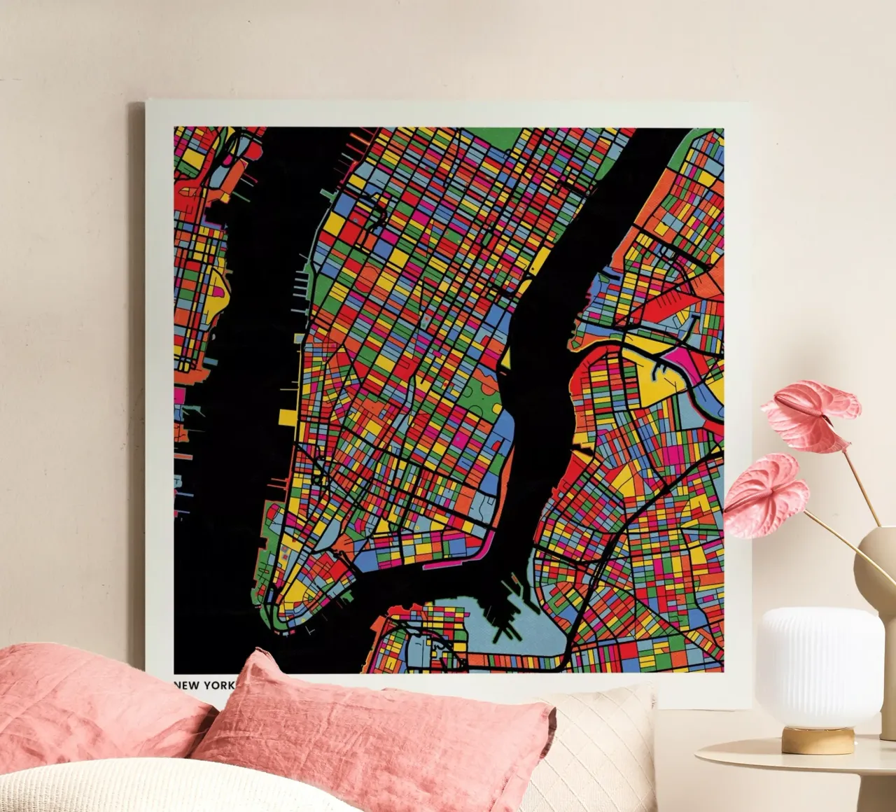 New York tela con Cornice a cassetta da The Cartography Collection