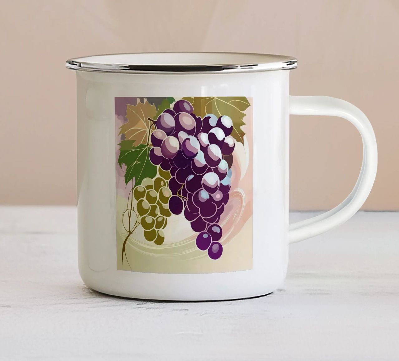Uva_stile_A_2 tazza in smalto da Pink- und LoveArt by LK