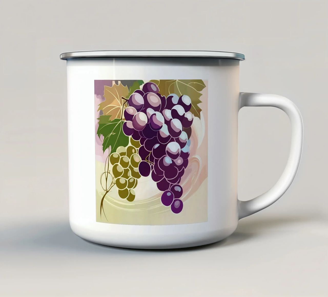 Uva_stile_A_2 tazza in smalto da Pink- und LoveArt by LK