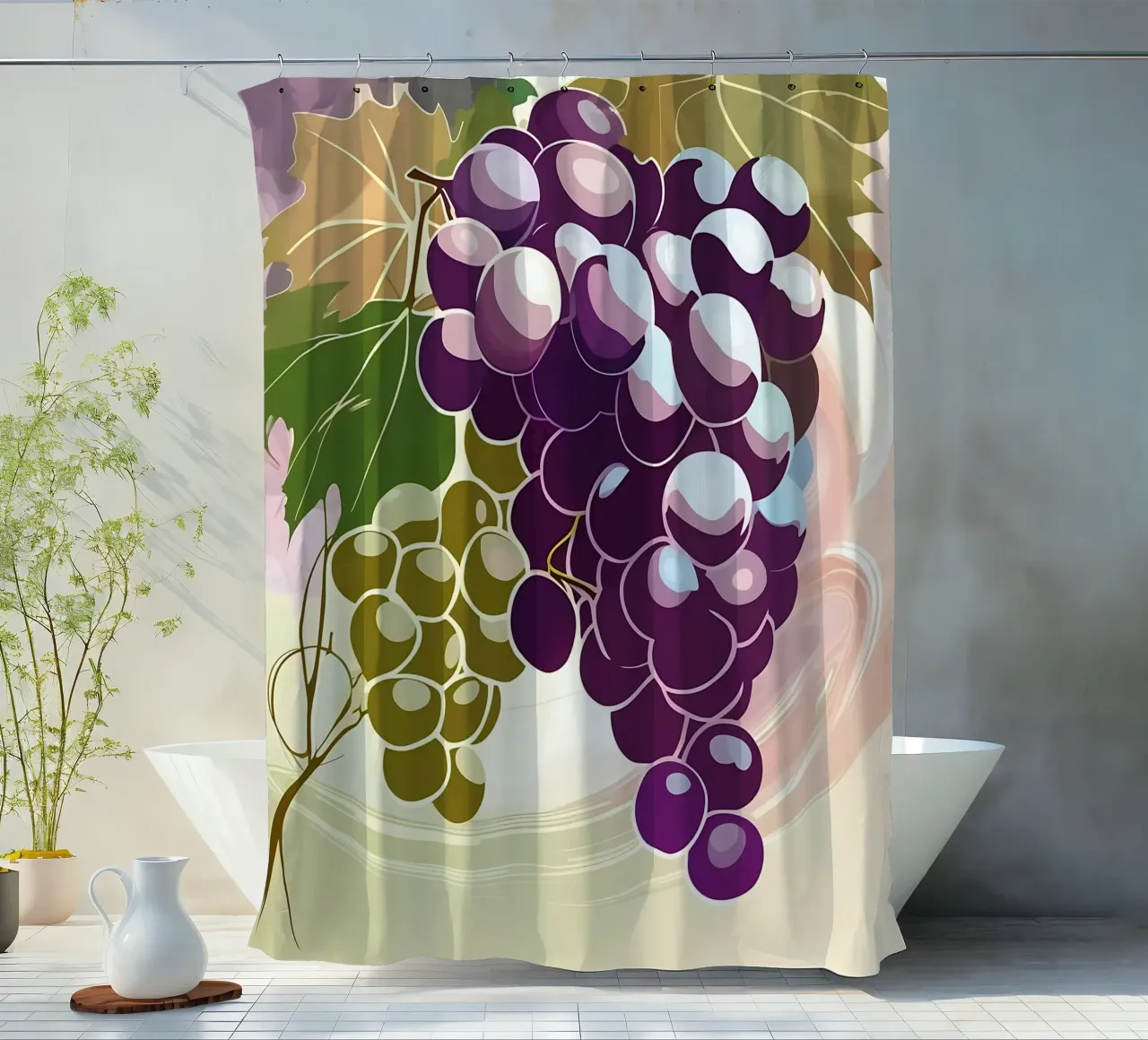 Uva_stile_A_2 tenda da doccia da Pink- und LoveArt by LK