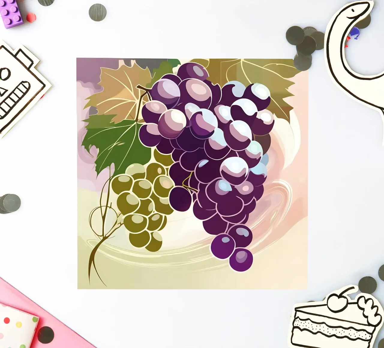 Uva_stile_A_2 adesivo da Pink- und LoveArt by LK