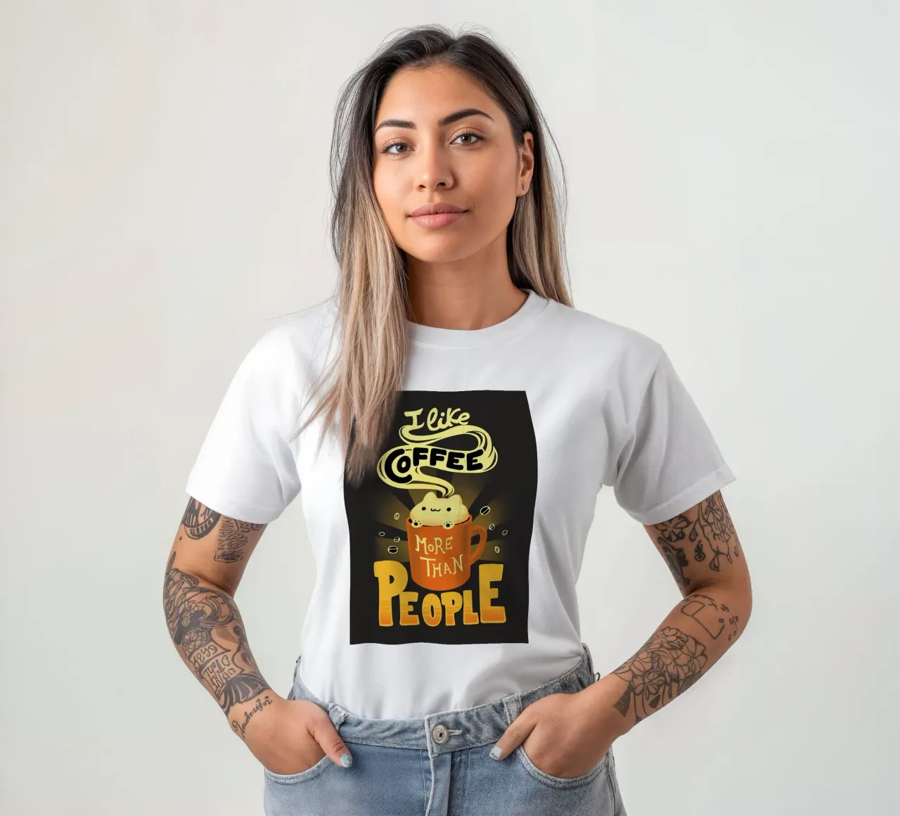 Coffee is Better Cat t-shirt by Bartosz Powalka