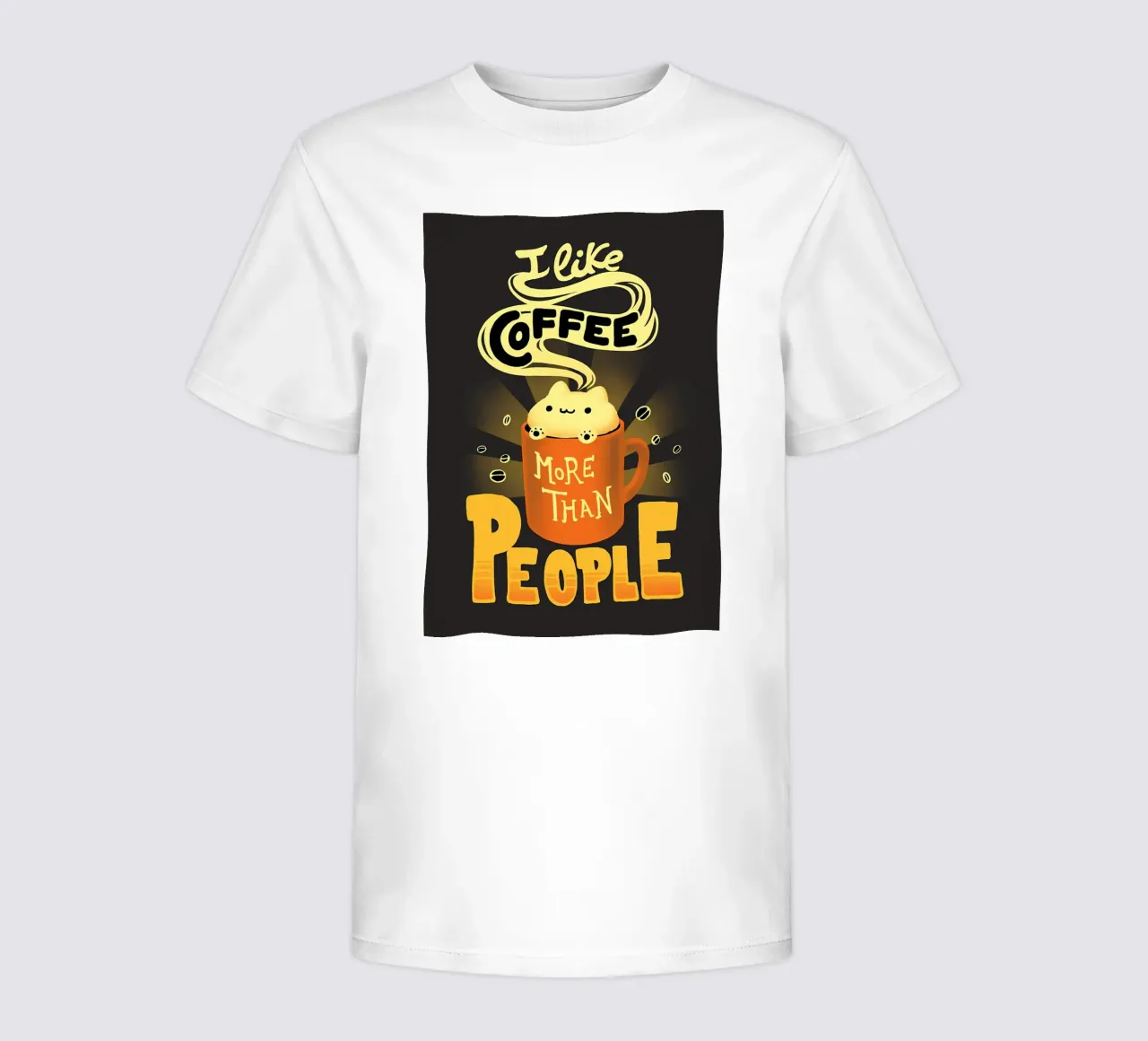 Coffee is Better Cat kids t-shirt by Bartosz Powalka