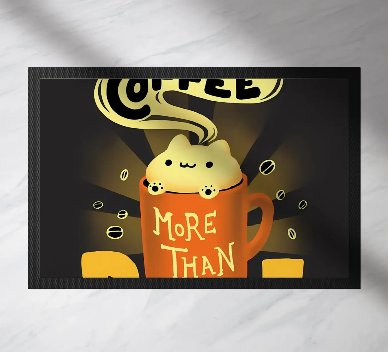 Coffee is Better Cat doormat by Bartosz Powalka
