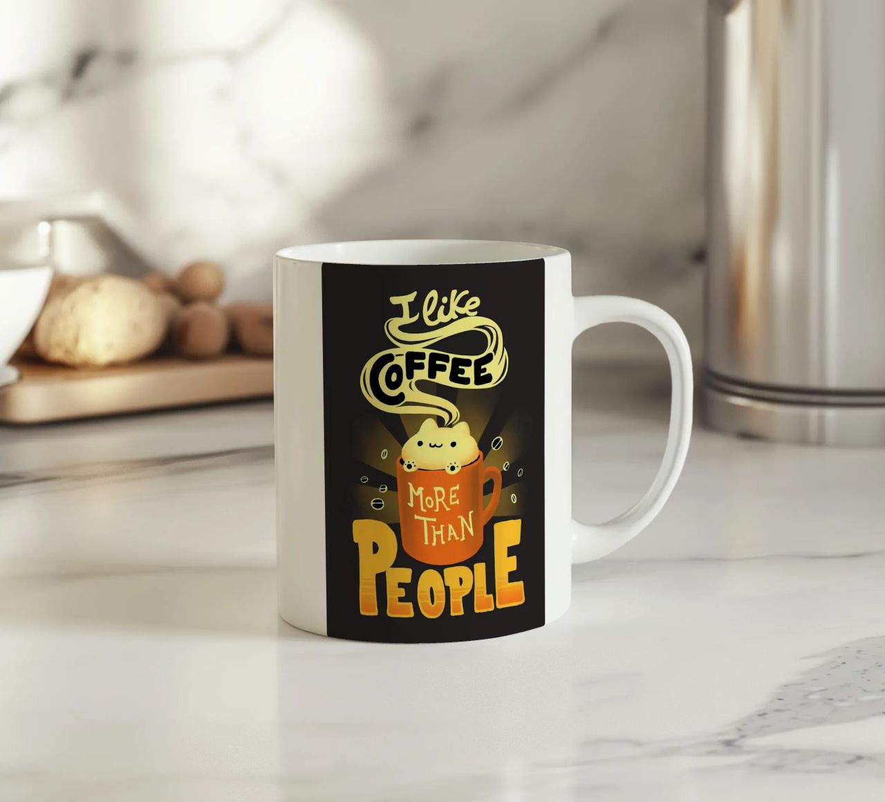 Kaffee ist besser Katze Keramik Tasse von Bartosz Powalka
