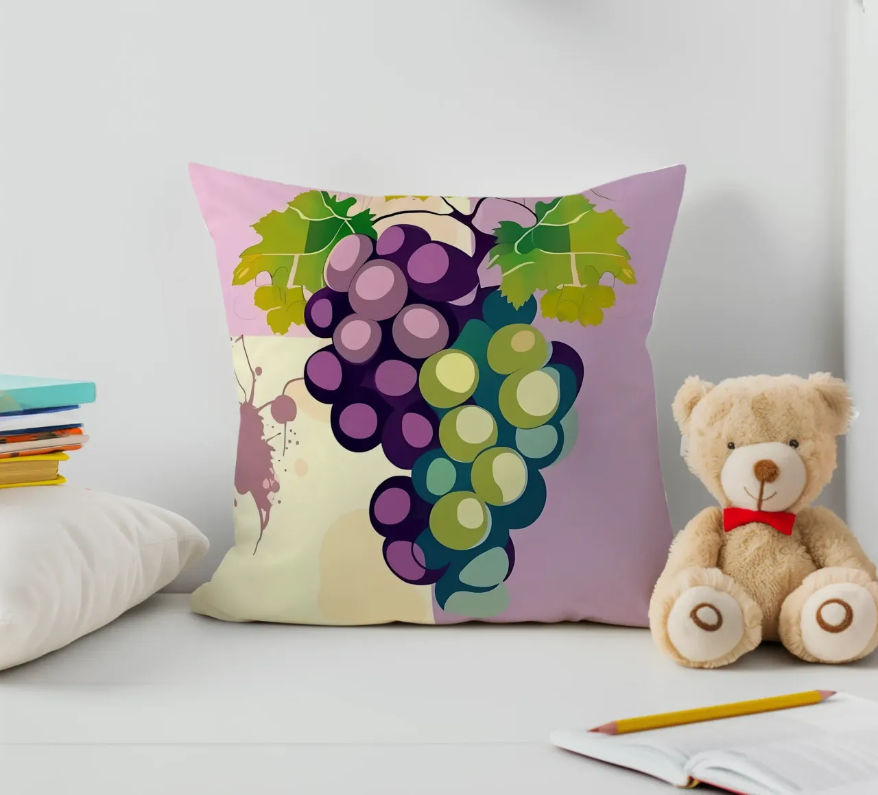 Weintrauben_Stil_A_3 Kissen von Pink- und LoveArt by LK